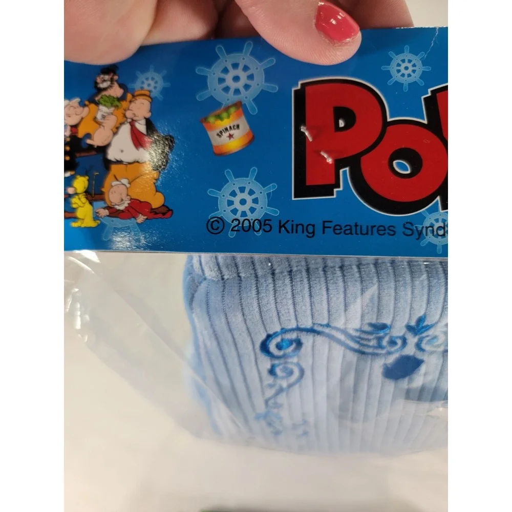 Popeye The Sailor Stuffed Plush Toy 2005 Bed Blue NIP NOS New Toy Collector‎